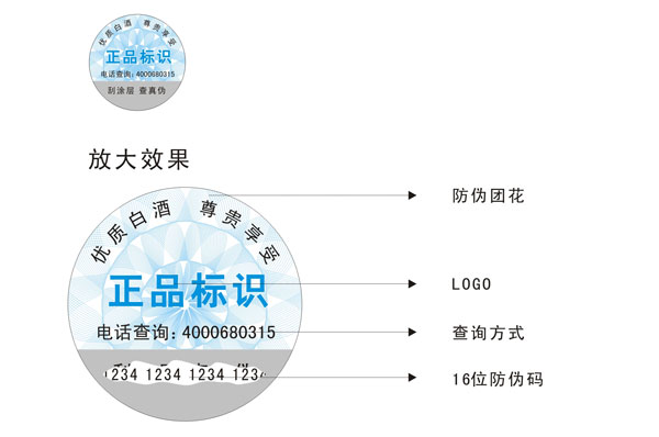 醉知己白酒防伪标签